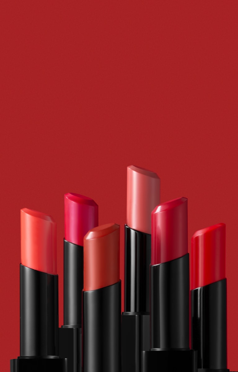 a group of lipsticks sitting next to each other